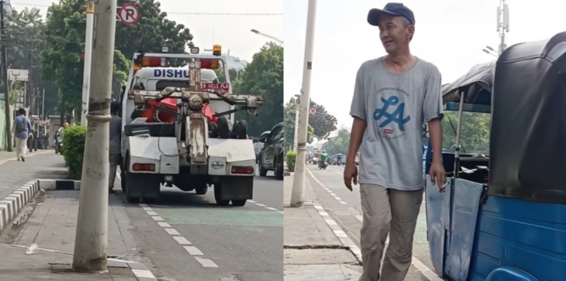 supir bajaj di palak oknum petugas derek